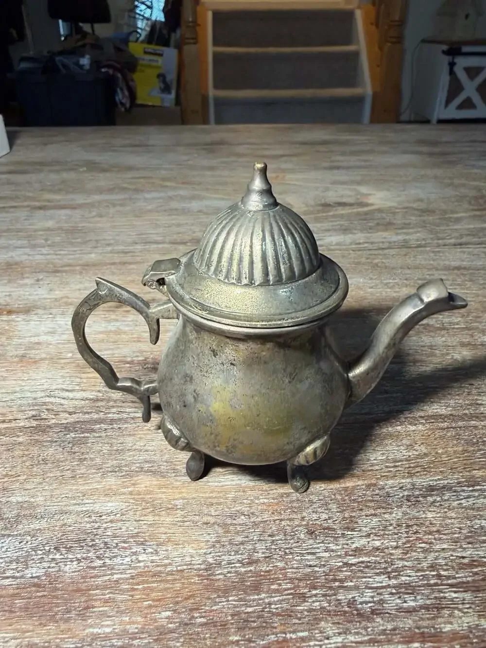 Vintage Silver-Plated Miniature Teapot Candle Holder